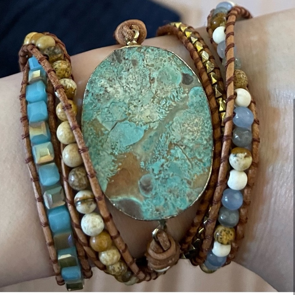 Blue Jasper Wrap Bracelet